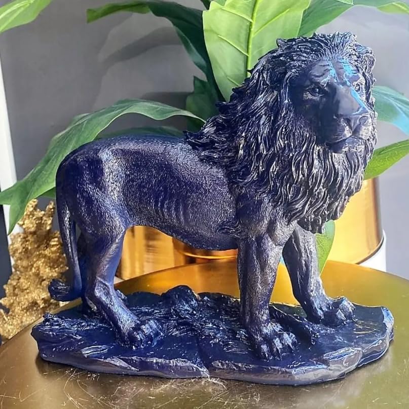 Majestic Lion Statue, Lion Figurine, Handmade Lion Sculpture for Shelf or Desk Display, Lion Statue Decor, Animal Sculpture Gift