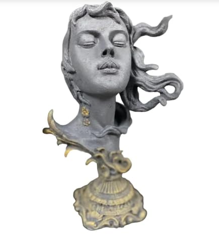 Woman Head Statue with Flowing Hair, Elegant Decorative Bust, Woman Head Statue, Elegant Face Statue, Artistic Decor Piece, Woman Art Bust