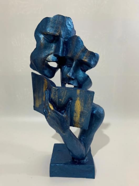 Couple Reading a Book Sculpture, Romantic Book Lovers Gift, Reading Couple Statue, Book Reading Art Decor, Book Lover Statue, Love Statue, Book Statue, Book Decor