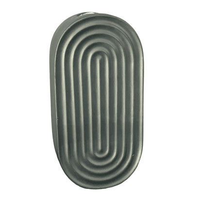 Ceramic Oval Ridged Vase, Decorative Oval-shaped Vase, Decorative Tabletop Vase, Modern Vase for Blooms, Scandinavian Style Vase, Oval Ridged Vase, Ridged Vase, Oval Vase