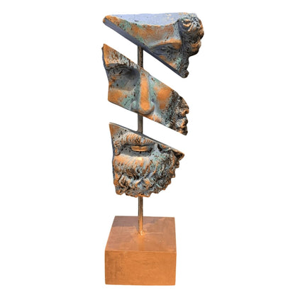 Modern Poseidon Sculpture on Pedestal, Contemporary Poseidon Bust Statue, Polyester Poseidon Head Statue with Stand, Poseidon Face Statue