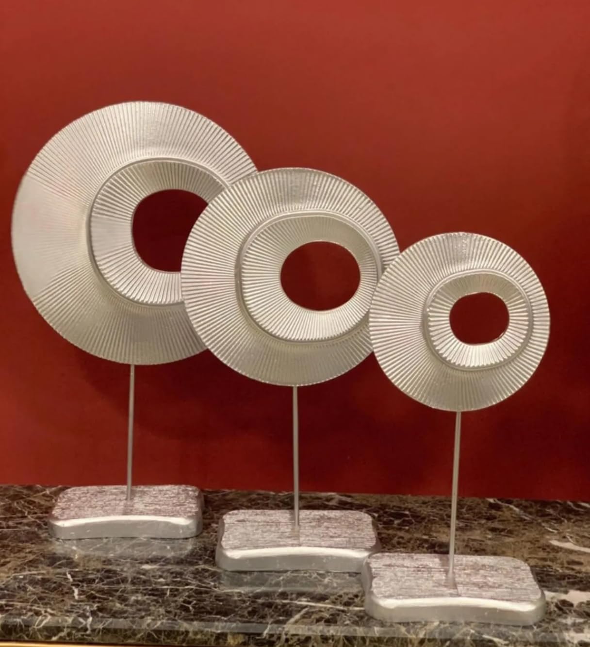 Circle Art Sculpture Set of 3, Modern Abstract Decor, Geometric Decor Set, Tabletop Art Decor, Circle Sculpture, Circle Statue, Circle Decor, Circle Objects