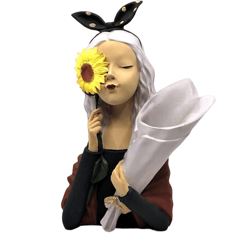 Elegant Girl Flower Vase, Romantic Gift Idea, Girl Flower Vase, Artistic Girl Sculpture, Romantic Floral Holder, Unique Flower Vase, Girl Flower Decor, Girl Flower Statue