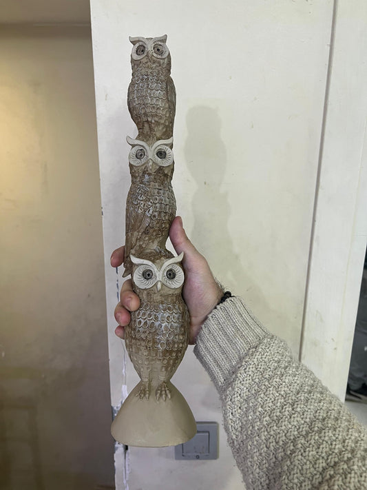 Stacked Owl Figurine, Totem Style Owl Decor, Stacked Owl Sculpture, Rustic Owl Decor, Tall Owl Figurine, Owl Totem Decoration, Owl Statue