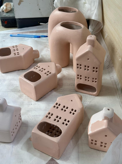 Handgemachtes Haus Kerzenhalter Set, Haus Kerzenständer, Haus Kerzenhalter, Bauernhaus Kerzen Dekor, Geschenk für Kerzenliebhaber, handgemachte Kerze