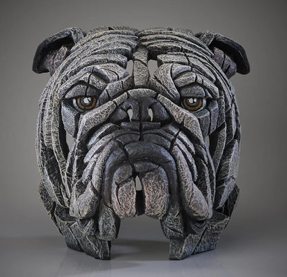 Abstract Bulldog Sculpture, Geometric Bulldog Head Statue, Bulldog Head Sculpture, Polyester Bulldog Wall or Shelf Sculpture, Bulldog Decor