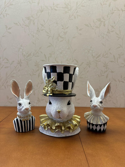 Bunny Bust Figurines, Bunny Bust Decor, Rabbit Figurines Set, Bunny Art Decor, Bunny Decor, Easter Rabbit Figurine, Handmade Rabbit Figurine