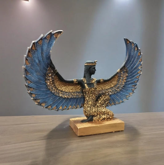 Egyptian Maat Statue with Open Wings, Ancient Egypt Maat Sculpture, Egyptian Winged Maat Figurine, Egyptian Mythology Statue of Maat, Maat Sculpture, Maat Statue, Maat Decor