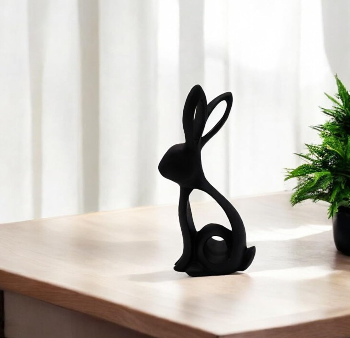 Abstrakte Hasenskulptur, Hasenfigur, Hasenskulptur, Geschenk für Tierliebhaber, Minimalistische Hasenstatue, Hasen-Polyester-Skulptur