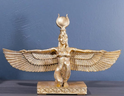 Egyptian Goddess Isis Sculpture, Isis Statue, Winged Isis Goddess Statue, Ancient Egyptian Isis Statue, Handmade Isis Sculpture, Isis Decor