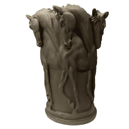 Horse Themed Vase, Gift For Horse Lovers, Decorative Vase With Horses, Horse Motif Decor, Horse Flowerpot, Horse Statue Vase, Horse Vase
