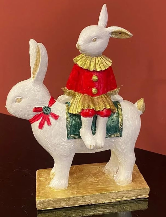 Rabbit Sculpture on a Pedestal, Handmade Bunny Decor Statue, Decorative Bunny Ornaments, Decorative Bunny Figurine, Easter Rabbit Sculpture, Easter Bunny Sculpture, Easter Rabbit Decor