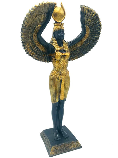 Ägyptische Isis-Statue mit offenen Flügeln, Ägyptische Isis-Statue mit Flügeln, Isis-Statue mit offenen Flügeln, Isis-Statue aus Polyester