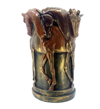 Horse Themed Vase, Gift For Horse Lovers, Decorative Vase With Horses, Horse Motif Decor, Horse Flowerpot, Horse Statue Vase, Horse Vase