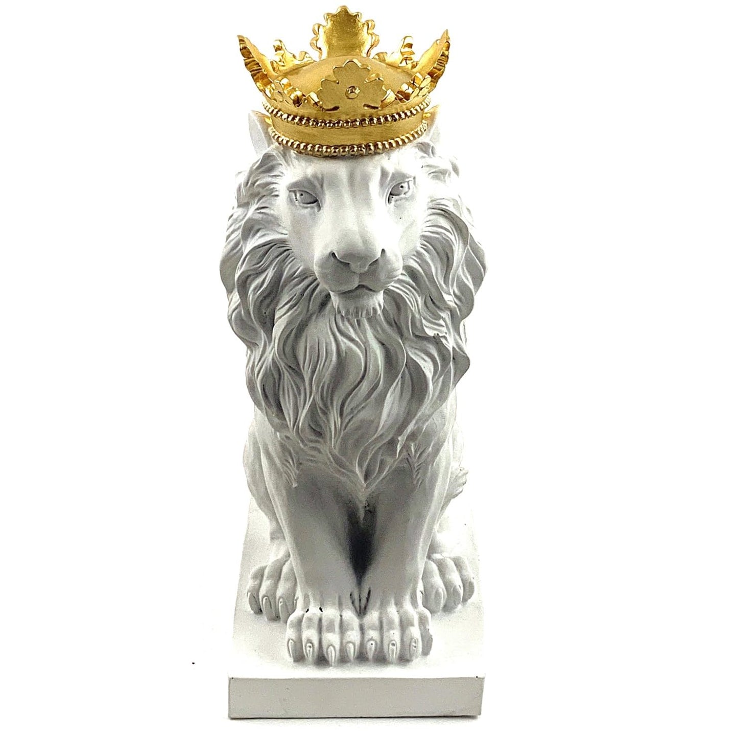 Regal Lion Statue With Crown, Crowned Lion Sculpture, Royal Jungle King Figurine, Royal Themed Home Decor, Lion Crown Figurine, Lion Crown Sculpture, Lion Crown Decor