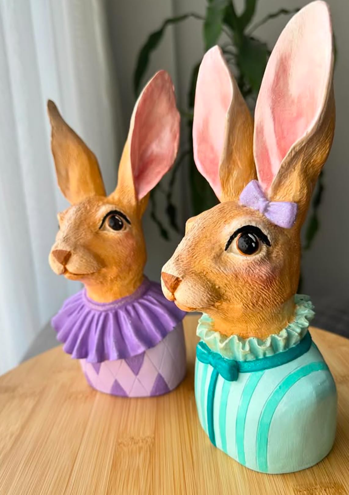 Bunny Bust Figurines, Bunny Bust Decor, Rabbit Figurines Set, Bunny Art Decor, Bunny Decor, Easter Rabbit Figurine, Handmade Rabbit Figurine