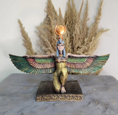Egyptian Goddess Isis Sculpture, Isis Statue, Winged Isis Goddess Statue, Ancient Egyptian Isis Statue, Handmade Isis Sculpture, Isis Decor