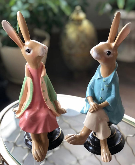 Easter Bunny Statue, Colorful Spring Decor, Rabbit Sculpture, Rabbit Statue, Rabbit Decor, Whimsical Sitting Rabbit Decor, Rabbit Statue, Rabbit Statue, Rabbit Objects, Bunny Sculpture
