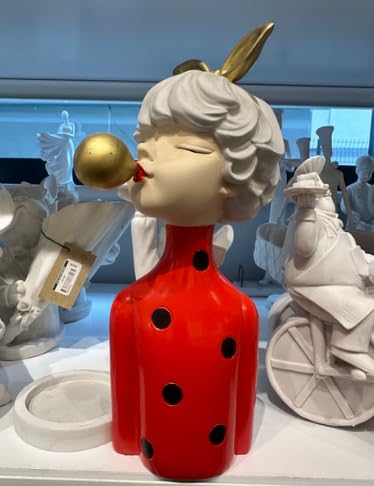 Modern Balloon Girl Statue, Cute Girl With Bow Head, Whimsical Girl Decor, Artistic Girl Statue, Girl Sculpture, Girl Statue, Girl Decor
