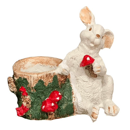 Cute Rabbit Bag Holder Figurine, Hand-Painted Woodland Decor, Easter Rabbit Decor, Woodland Themed Gift, Easter Rabbit Home Decor, Easter Rabbit Decor, Easter Rabbit Statue