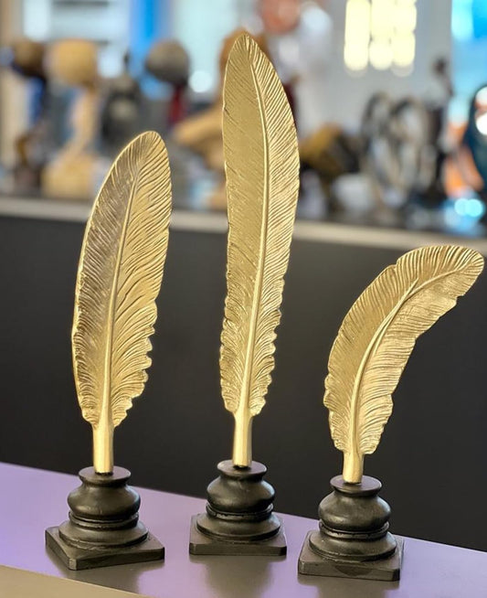 Feather Sculpture Set of 3, Feather Decor, Desk Feather Statue Set, Feather Accent Decor, Feather Statue, Feather Sculpture, Feather Objects, Feather Figurine