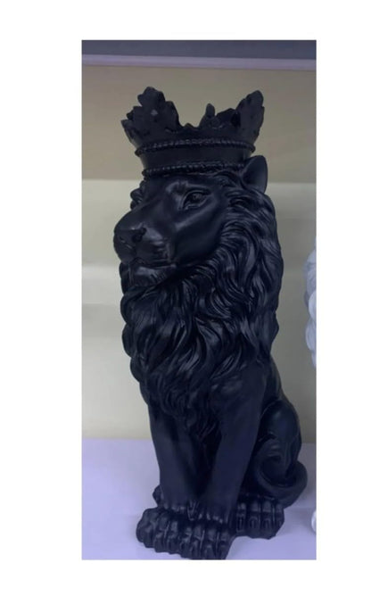 Regal Lion Statue With Crown, Crowned Lion Sculpture, Royal Jungle King Figurine, Royal Themed Home Decor, Lion Crown Figurine, Lion Crown Sculpture, Lion Crown Decor