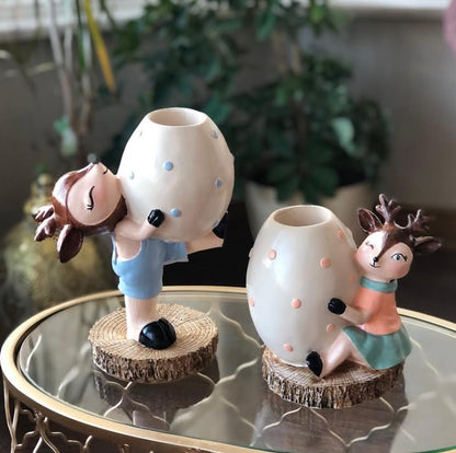 Deer Pen Holder, Animal Desk Decor, Cute Office Decor, Unique Pen Holder Gift, Adorable Deer Pen Holder Set or Single, Deer Pen Decor, Deer Pen Holder Decor