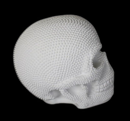 Skull Sculpture with Textured Detail, Gothic Polyester Skull Decor, Skull Decor for Shelves, Textured Surface Skull Decor, Skull Statue, Skull Sculpture, Skull Decor, Skull Objects