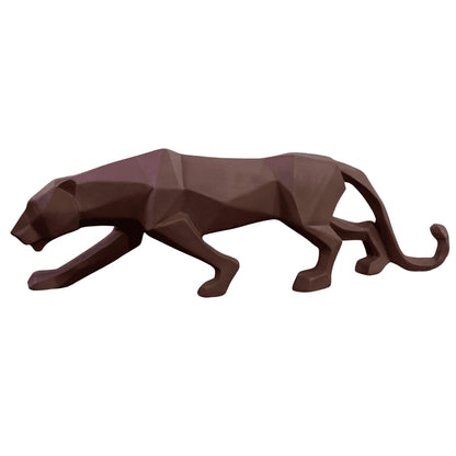Large Panther Statue, Geometric Animal Figurine, Abstract Panther Sculpture, Panther Decorative Showpiece, Decorative Tabletop Statue
