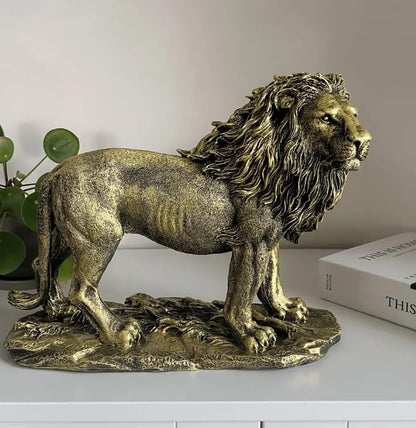 Majestic Lion Statue, Lion Figurine, Handmade Lion Sculpture for Shelf or Desk Display, Lion Statue Decor, Animal Sculpture Gift