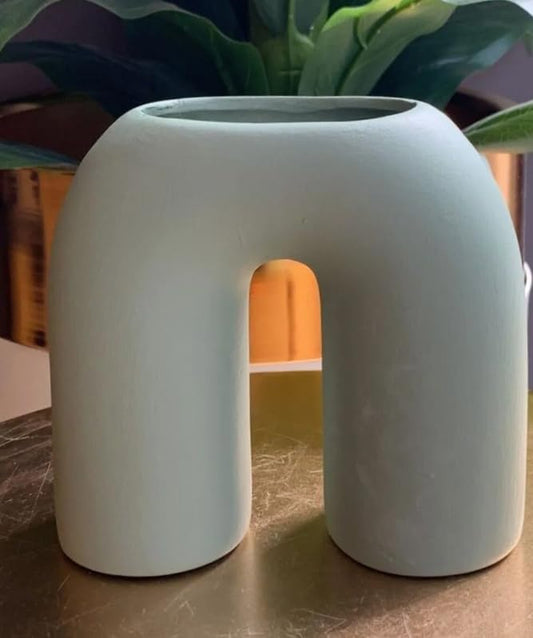U Shaped Ceramic Vase, Nordic Style, Waved Vases, Minimalist Vases for Dried Flowers, Home Decor Gift, Boho Style Decor, Dried Flowers Pot, Shaped Ceramic Vase, Shaped Vase, U Ceramic Vase