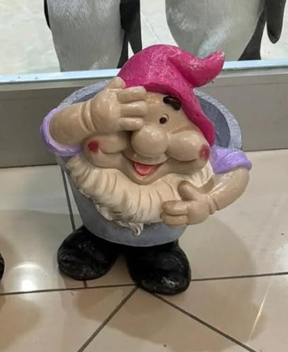 Gnome Plant Pot for Outdoor Garden, Whimsical Garden Planter, Cute Gnome Flower Pot, Gnome Plant Pot, Outdoor Gnome Planter, Cute Flower Pot