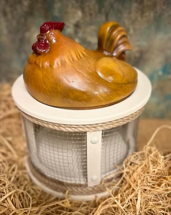 Farmhouse Chicken Egg Basket, Handmade Chicken Egg Holder Cage, Rooster Kitchen Decor, Chicken Wire Egg Storage, Hen Egg Holder