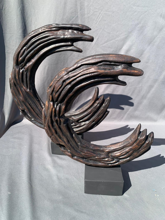Crescent Moon Sculptures Set of 2, Unique Moon Table Decoration Gift, Moon Sculpture, Crescent Moon Statue, Elegant Moon Decor, Moon Statue