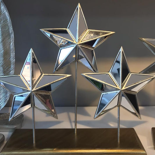 Vintage Style Mirrored Star Sculpture, Decorative Star Ornament, Mirrored Star Table Decor, Geometric Star Decor, Home Accents, Mirrored Star Sculpture, Mirrored Star Decor