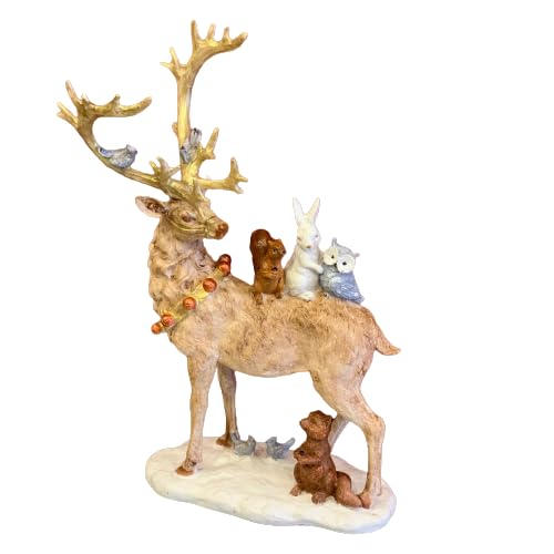 Deer Figurine, Christmas Deer Sculpture, Holiday Deer Statue, Festive Home Decor, Winter Deer Figurine, Christmas Tabletop Decor, Christmas Deer Decor, Christmas Deer Sculpture, Deer Decor