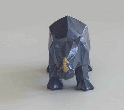 Modern Geometric Rhino Statue in Cubic Design, Geometric Rhino Sculpture, Cubic Rhino Statue, Minimalist Rhino Decor, Abstract Rhino Decor