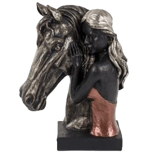 Pferd und Mädchen Skulptur, Pferdeliebhaber Geschenk Statue, Mädchen mit Pferd Kunstwerk, Pferd und Mädchen Statue, Reiterkunst Skulptur