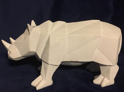 Modern Geometric Rhino Statue in Cubic Design, Geometric Rhino Sculpture, Cubic Rhino Statue, Minimalist Rhino Decor, Abstract Rhino Decor
