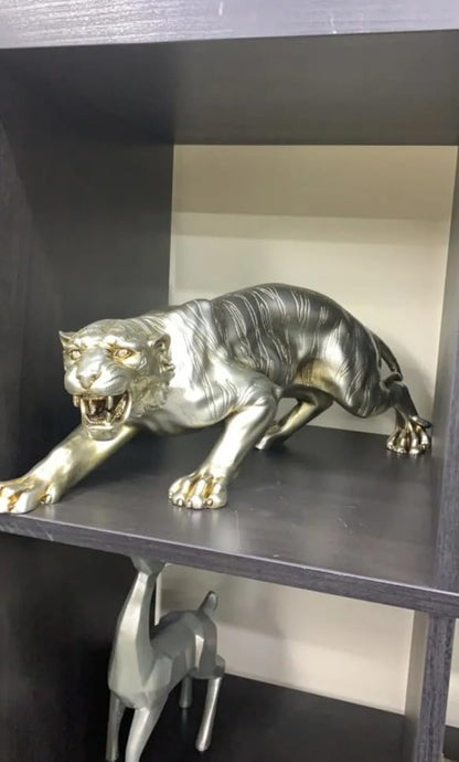 Handcrafted Tiger Sculpture, Animal Figurine, Tiger Statue, Tabletop Decor, Gift for Animal Lovers, Art Home Decor, Tiger Sculpture