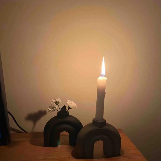 Kerzenständer im Vintage-Stil, Kerzenständer aus Keramik, handgefertigter Kerzenständer, kleiner Kerzenständer, Kerzenständer