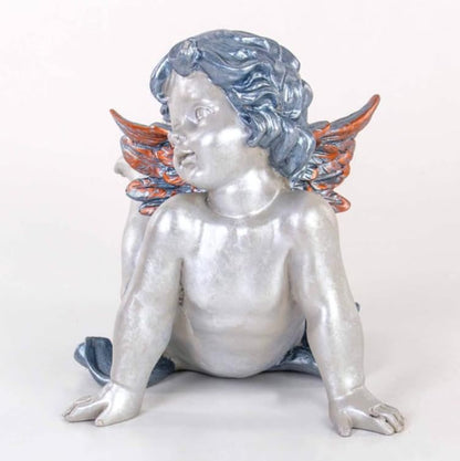 Reclining Angel Statue, Elegant Decorative Cherub Figurine, Reclining Angel Decor, Handmade Reclining Angel Figurine, Elegant Angel Decor, Reclining Angel Sculpture, Reclining Angel Object