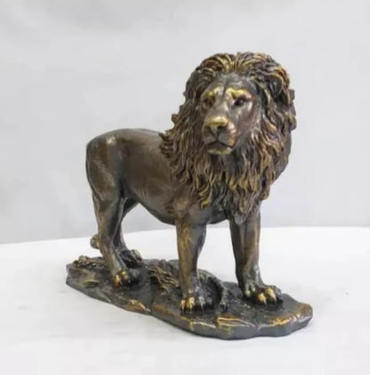 Majestic Lion Statue, Lion Figurine, Handmade Lion Sculpture for Shelf or Desk Display, Lion Statue Decor, Animal Sculpture Gift