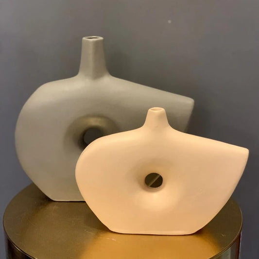 Modern Abstract Ceramic Vase, Handmade Boho Style Vase, Aesthetic Shelf Vase, Abstract Ceramic Vase, Boho Aesthetic Vase, Ceramic Vase, Aesthetic Ceramic Vase