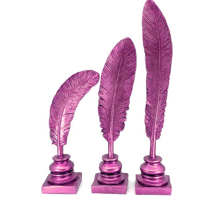 Feather Sculpture Set of 3, Feather Decor, Desk Feather Statue Set, Feather Accent Decor, Feather Statue, Feather Sculpture, Feather Objects, Feather Figurine