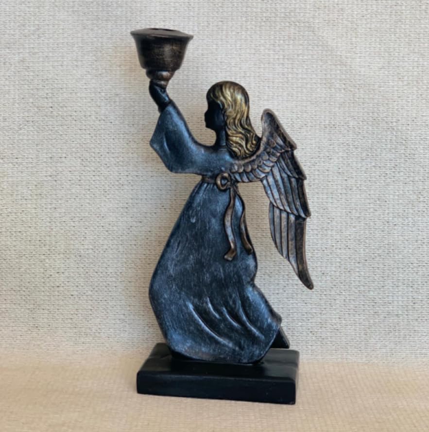 Portacandele a forma di angelo alato, portacandele a forma di angelo, portacandele a forma di angelo, portacandele a forma di bambina, portacandele a forma di statuina di angelo