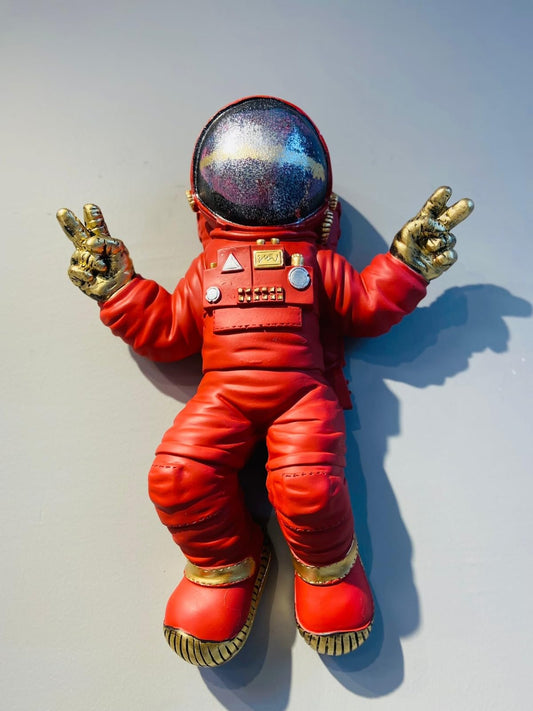 Astronaut Wall Sculpture, Space-themed Wall Decor, Astronaut Decor For Walls, Space Explorer Decorative Figurine, Astronaut Wall Figurine, Astronaut Wall Decor