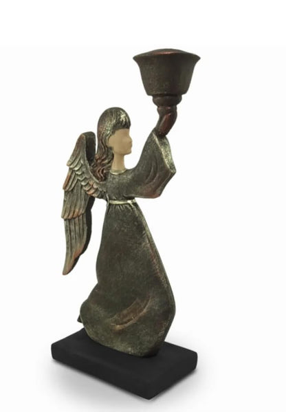 Portacandele a forma di angelo alato, portacandele a forma di angelo, portacandele a forma di angelo, portacandele a forma di bambina, portacandele a forma di statuina di angelo