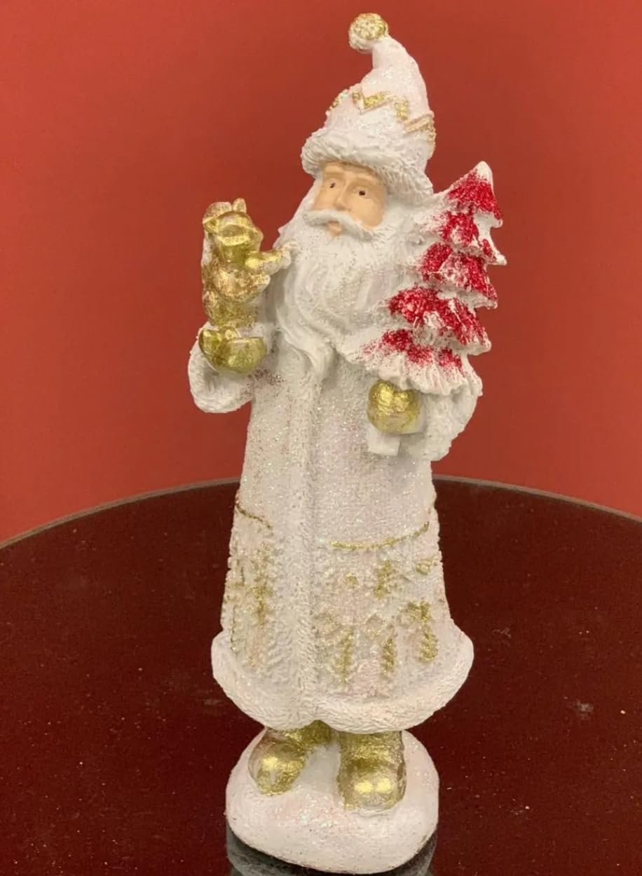 Santa Claus Figurine, Hand-Painted Christmas Decoration, Christmas Holiday Decor, Christmas Santa Statue, Christmas Santa Sculpture, Santa Statue, Santa Decor