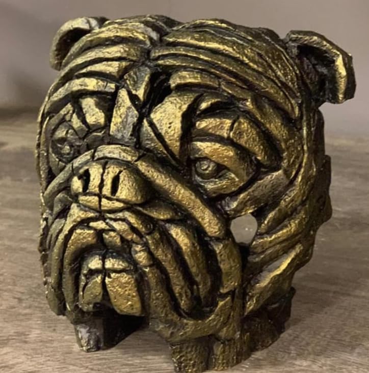 Abstract Bulldog Sculpture, Geometric Bulldog Head Statue, Bulldog Head Sculpture, Polyester Bulldog Wall or Shelf Sculpture, Bulldog Decor
